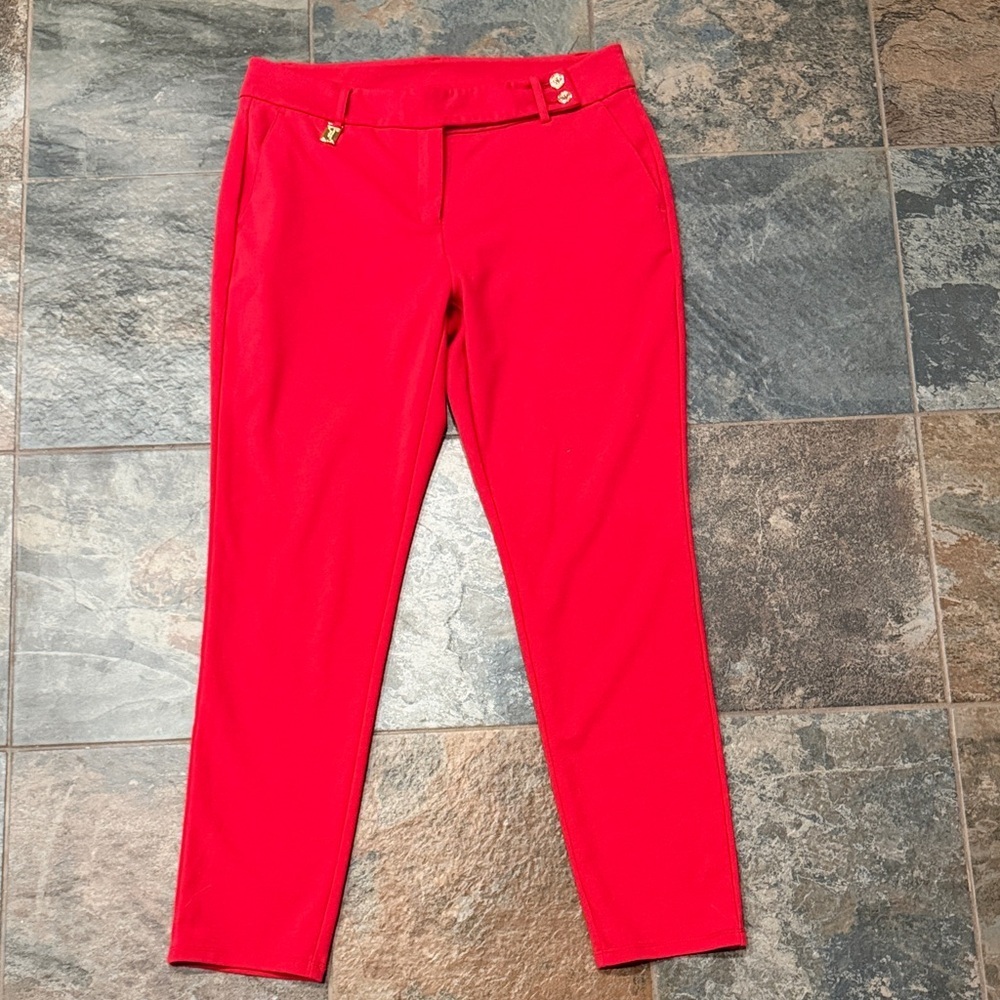 Michael Kors Red Slim Ankle Pants